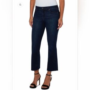 Liverpool Hannah Crop Flare Dark Blue Jeans